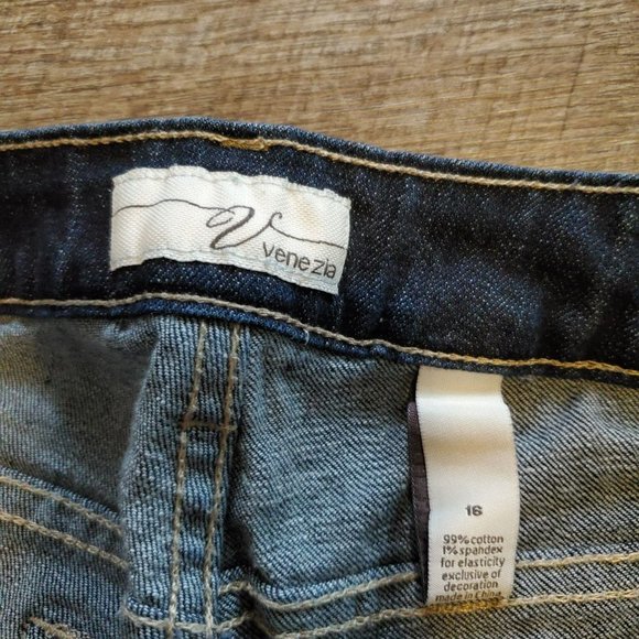 Venezia Plus Size 16 Dark Blue Wash Jeans Bootcut Women's - Picture 10 of 14